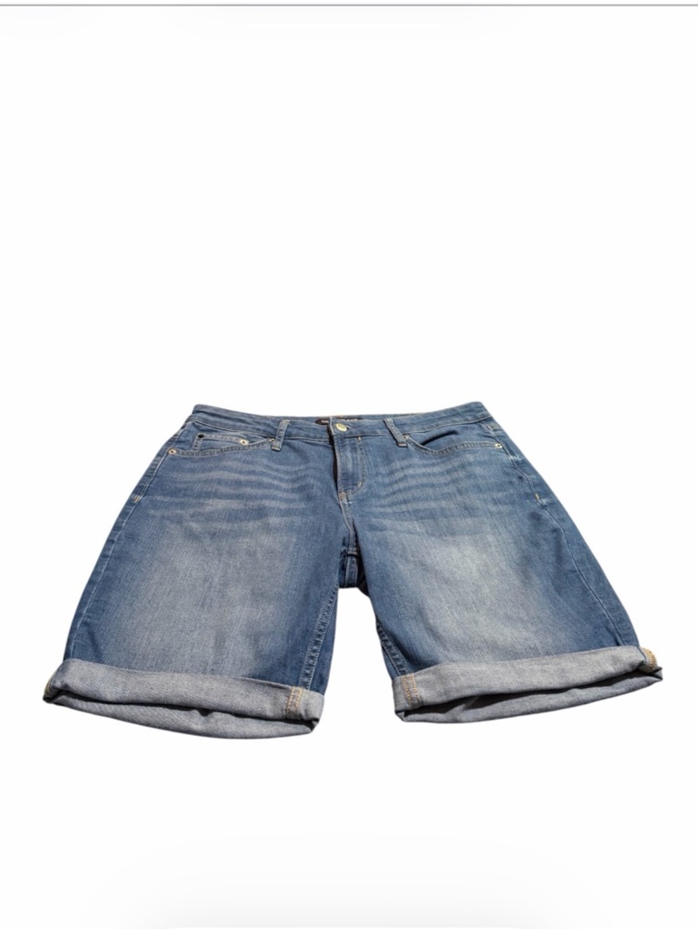 Calvin Klein Jeans Blue Rolled-Hem Denim Shorts Size 12 - Picture 3 of 7